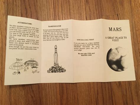Mars Tourism Throwback Brochure Design Mike Ralph Creative