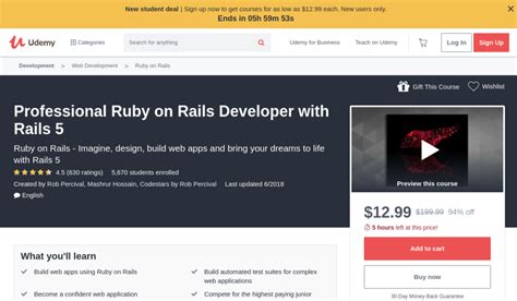 Best 6 Ruby On Rails Courses Classes And Tutorials Online