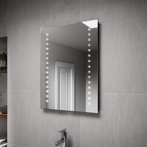 Pebble Grey™ Aurora Illuminated Led Bathroom Mirror With Built In Shaver Socket And Bluetooth