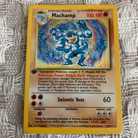 Pokémon Machamp 1st Edition Pictured Is The Card Pokemon Cards