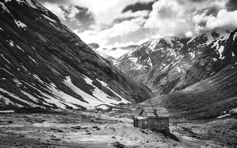 Norway Landscape Monochrome Mountain Wallpapers Hd Desktop And