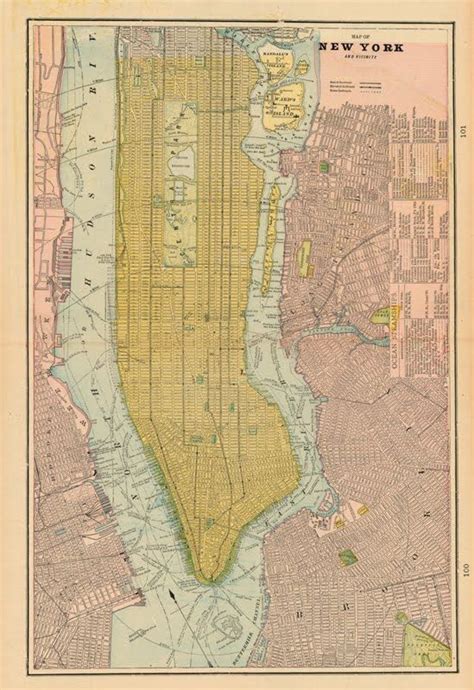 Map New York New York 1899 Map Of New York Nyc Map New York City Map