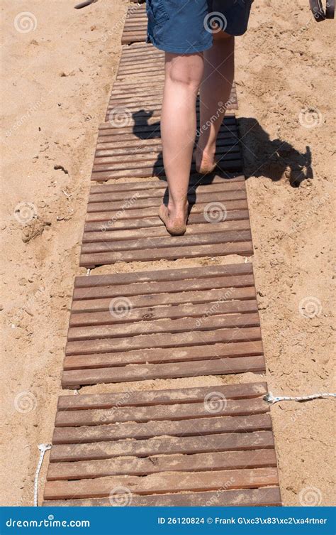 Walking On Wooden Boardwalk Stock Photo Image Of Shadow Dune 26120824