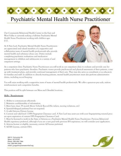 Psychiatric Mental Health Nurse Practitioner A New Leaf