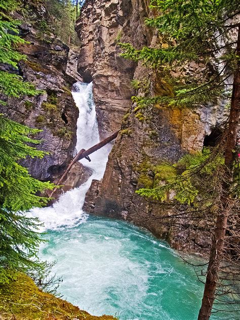 Lower Falls In Johnston Canyon In Banff National Park Alberta