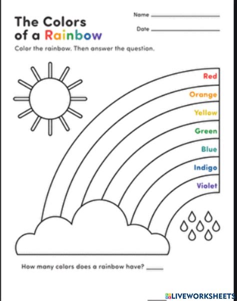 How Much Colors Do Rainbows Have Worksheet