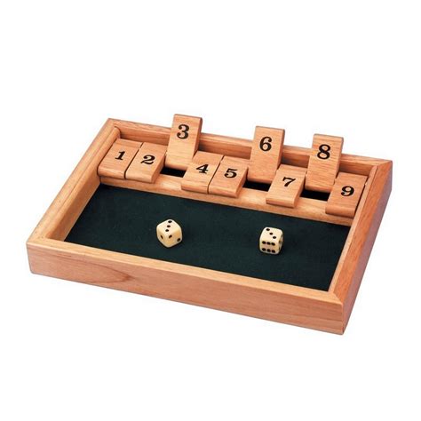 Shut The Box Classic Wooden Dice Numeracy Game Math Children