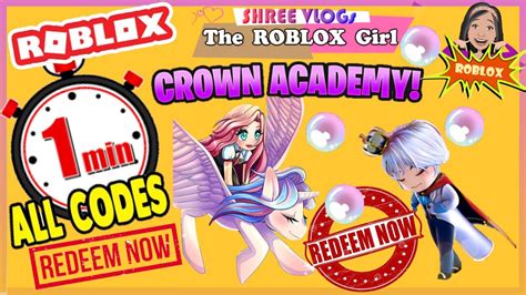 ⏱️ Roblox Crown Academy Codes 👑 In ⏱️ 60 Seconds All Crown Academy