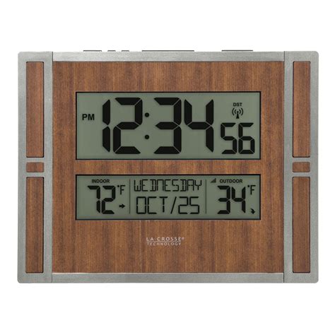 La Crosse Technology Browngray Atomic Digital Clock With Temperature