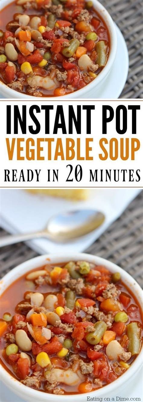 Instant pot beef vegetable soup is an easy recipe made with fresh vegetables and beef in the instant pot. Here is an easy pressure cooker recipe. Quick and easy ...