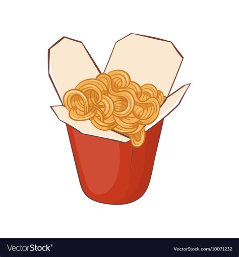 Chinese Noodles Box Icon Cartoon Style Royalty Free Vector