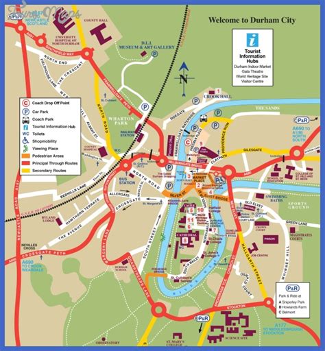Durham Map Tourist Attractions Map Travel Holiday Vacations
