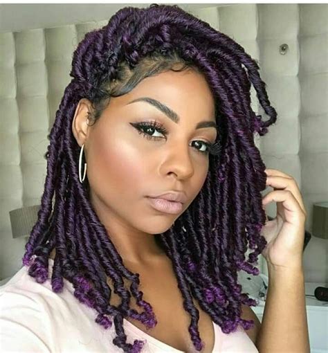Purple Faux Locs 💜💜💜 Faux Locs Hairstyles Natural Hair