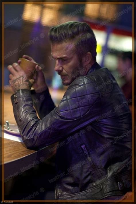 Lambskin Leather Jacket David Beckham Genuine Men Stylish Biker