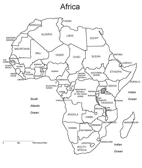 No need to register, buy now! Blank Map of Africa | Large Outline Map of Africa | WhatsAnswer