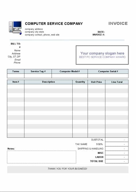 Exporting as csv file and opening in excel is okay, but i the either programs have the name quickbooks under the 'service name' or intuit under the 'manufacturer' name. Computer Service Invoice Template - Invoice Manager for Excel