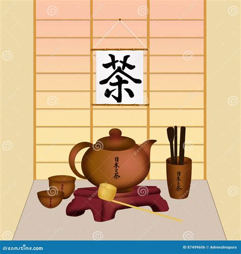 Japanese Tea Ceremony Stock Illustration Illustration Of Joyful 87499606