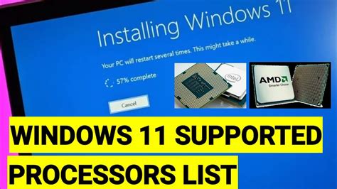 Windows 11 Supported Processor List Youtube