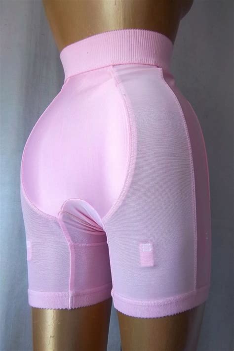 highwaist pink satin paneled vintage long leg girdle shaper panties xl ebay