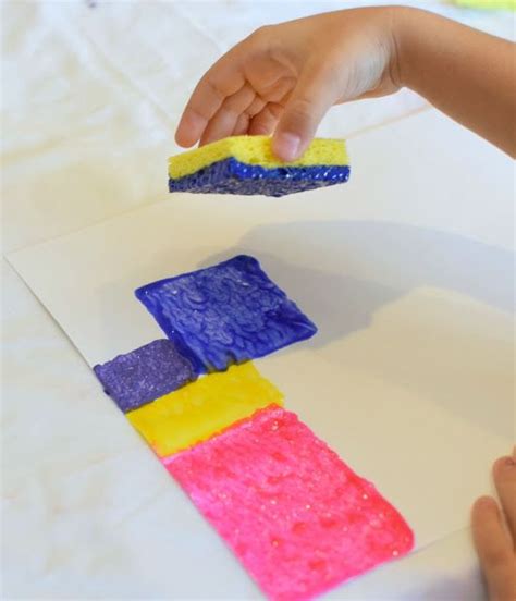 Fit It Together Sponge Painting Sponge Painting Painting Activities