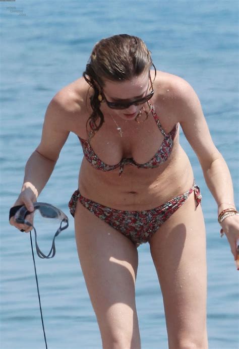 Eva Herzigova Showing Off Her Bikini Body On The Beach In Portofino