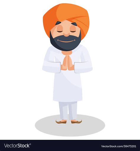Punjabi Man Cartoon Character Royalty Free Vector Image
