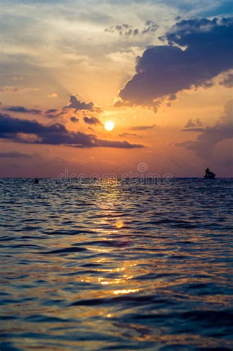 Amazing Sea Sunset The Sun Waves Clouds Stock Photo Image Of