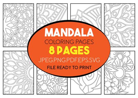 Mandala Design For Coloring Pages Graphic By Dizblast · Creative Fabrica