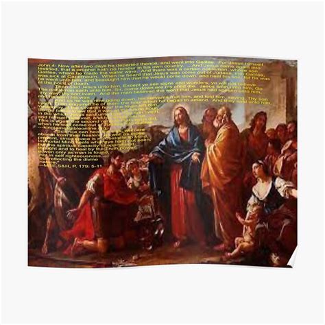 Jesus Heals Noblemans Son Art Poster For Sale By Alicefish Redbubble