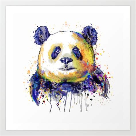 Colorful Panda Head Art Print By Marianvoicu Society6