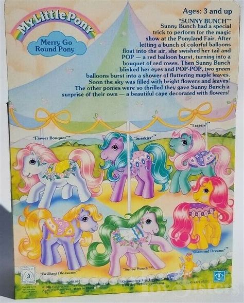 Vintage My Little Pony Merry Go Round Sunny Bunch Toy Sisters