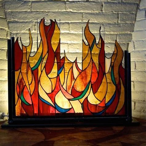 Stained Glass Fireplace Doors Photos Cantik