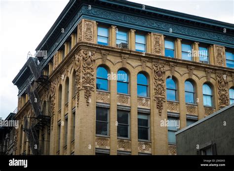 Historic Cast Iron Buildings In New York Citys Soho District Stock