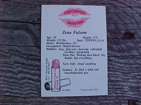 1992 Genuine Vintage Zena Fulsom Infamous Nude Trading Card Etsy