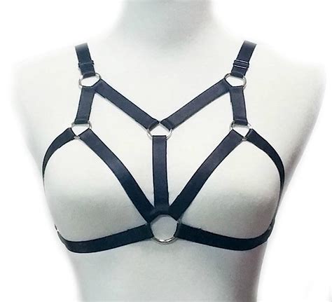 Walemy Harness Bra Gothic Style Sexy Elastic Stainless