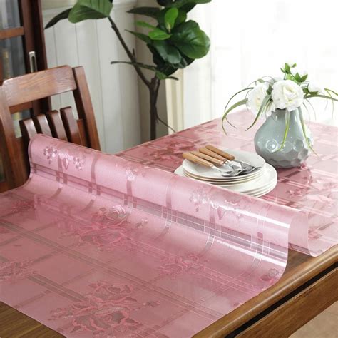 Waterproof Pvc Colorful Tablecloth Oil Proof Anti Hot Golden Table Mat