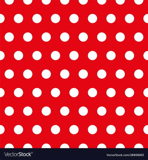 White Retro Polka Dot Pattern On Red Background Vector Image