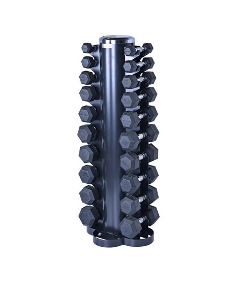 1 10kg Rubber Hexagonal Dumbbell Set W Rack Evolution Fitness Equipment