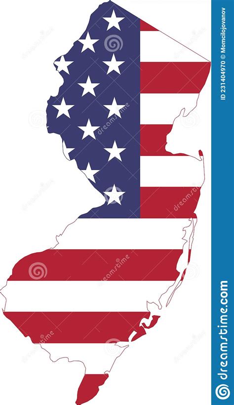 Us Flag Map Of New Jersey Usa Stock Vector Illustration Of District