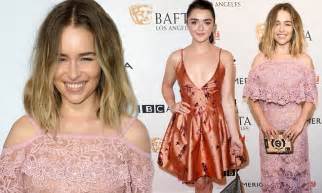 Emilia Clarke Is Racy In Lace As Maisie Williams Takes The Plunge At
