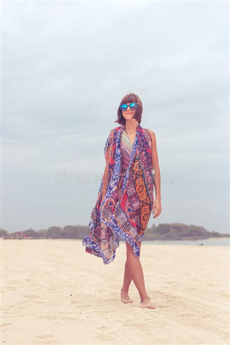 Bikini Beach Tourist Sunglasses Tropical Sea Stock Image