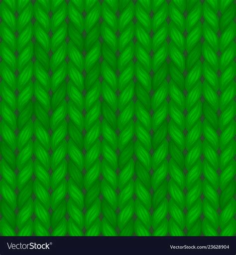 Green Knitted Seamless Pattern Wool Royalty Free Vector