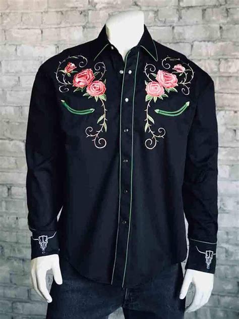Paul smith floral shirt size med thistle / scottish pattern designer shirt. Men's Black Steer Skulls & Floral Embroidery Western Shirt ...