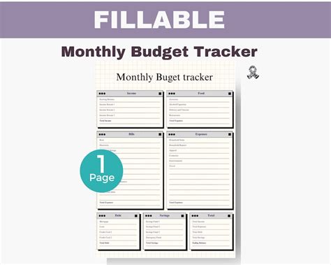 Fillable Budget Planner Adulting Monthly Budget Fillable Etsy