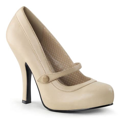 Summitfashions Womens Matte Nude Mary Jane Shoes With High Heels