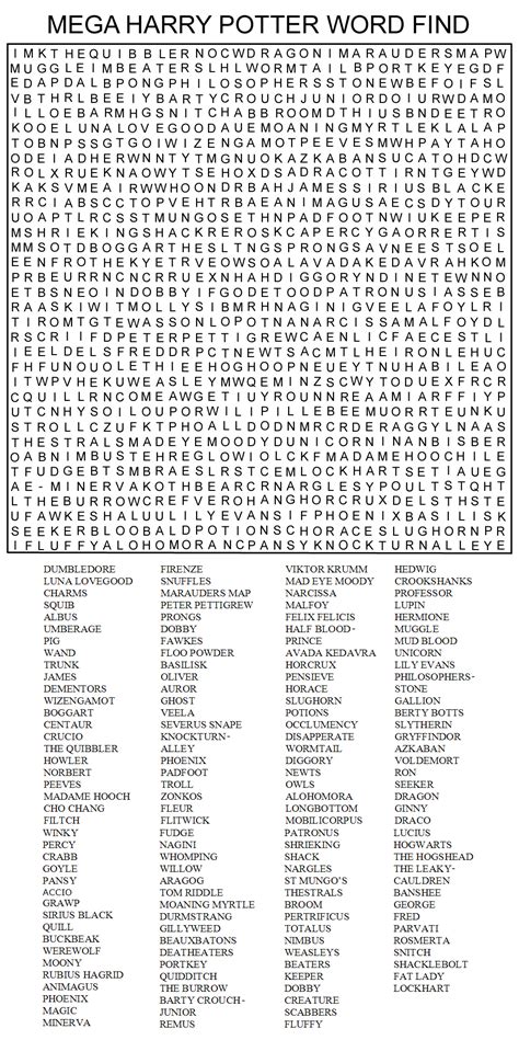 4 Best Mega Word Searches Printable