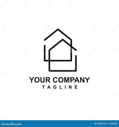 Line Art Real Estate Property And Simple House Logo And Vector Icon
