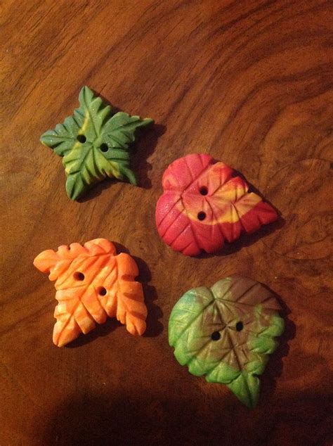Polymer Clay Autumn Leaf Buttons By Lydia Quayle Polymer Clay Crafts