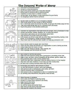The seven corporal works of mercy are listed below. The Corporal Works of Mercy Coloring Page- Free printable ...