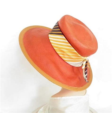 Red Straw Hat Vintage 1960s Womans Summer Beach Hat Hats Summer